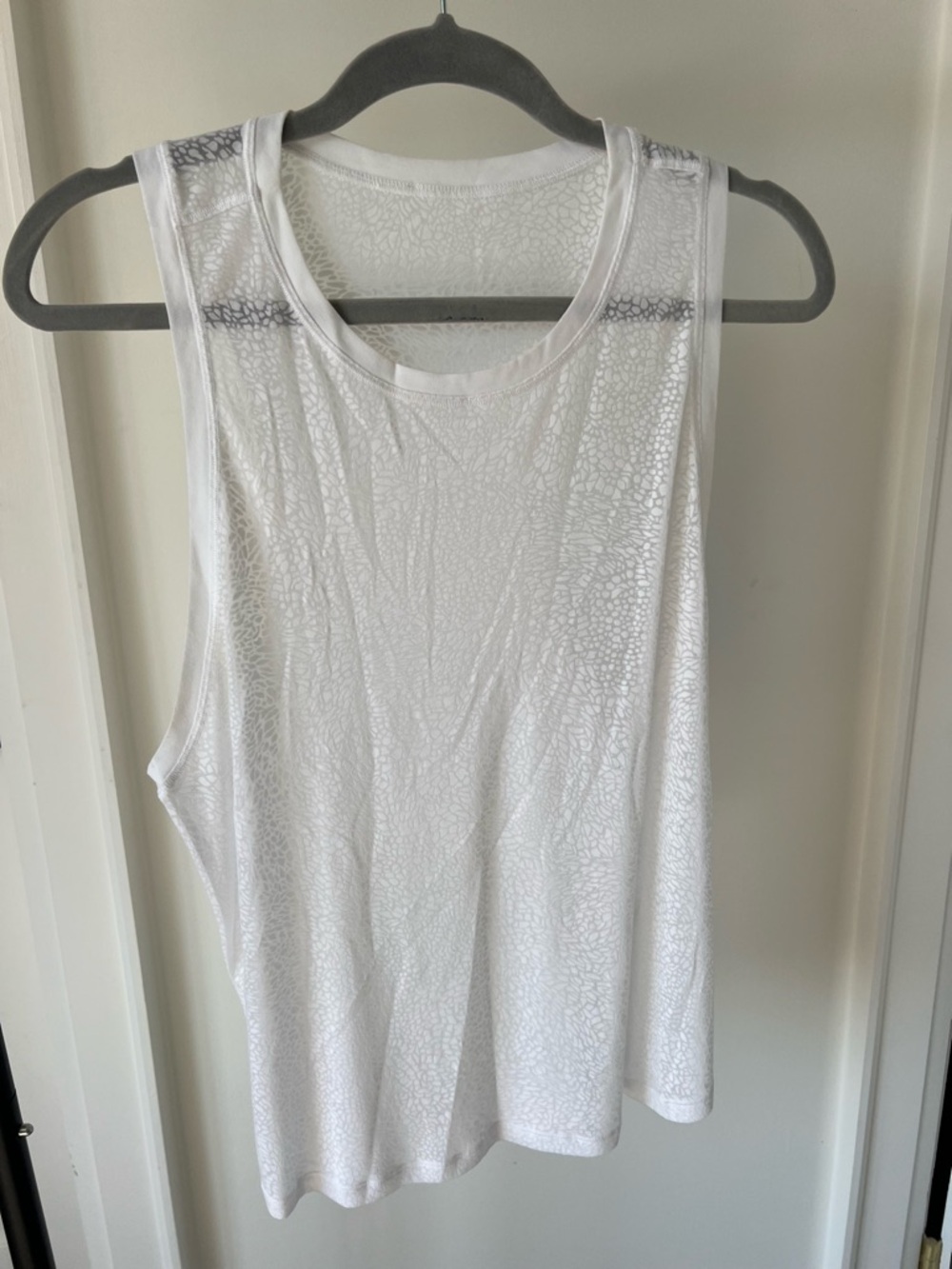 lululemon athletica White Patterned Mesh-Back Tank Top